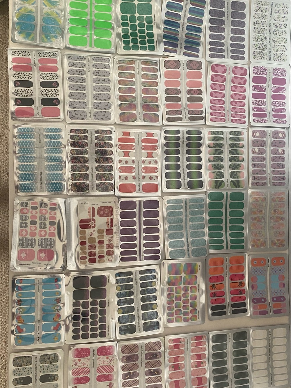Lily & Fox Nail Wraps 53 Packs Sold Together Some Duplicates All New in Packages